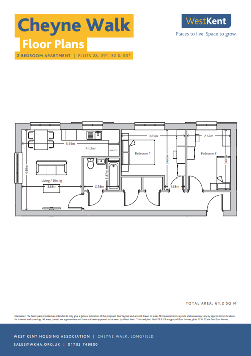 Cheyne Walk 2 Bedroom Plan