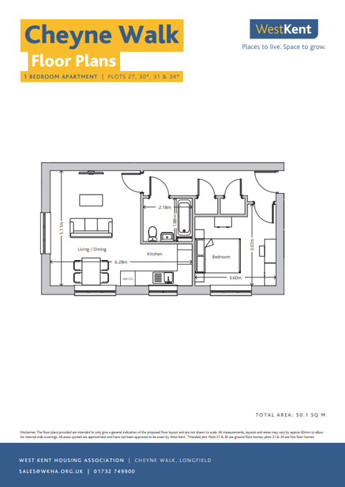 Cheyne Walk 1 Bedroom Plan